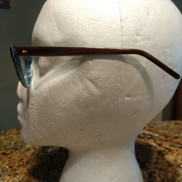 See Eyewear 1413 Cat Eye Eyeglass Frames Blue Brown 50 18 145 Italy Made - Picture 3 of 13